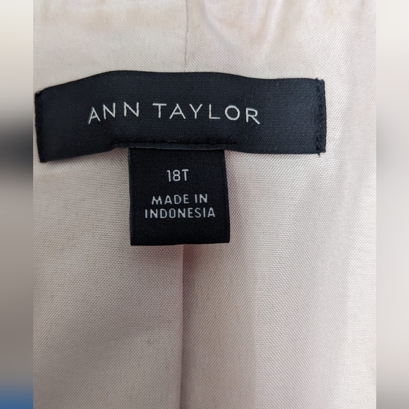 Ann Taylor Linen Cotton Women's  One Button‎ Office Career Blazer Size 18T - Picture 3 of 8